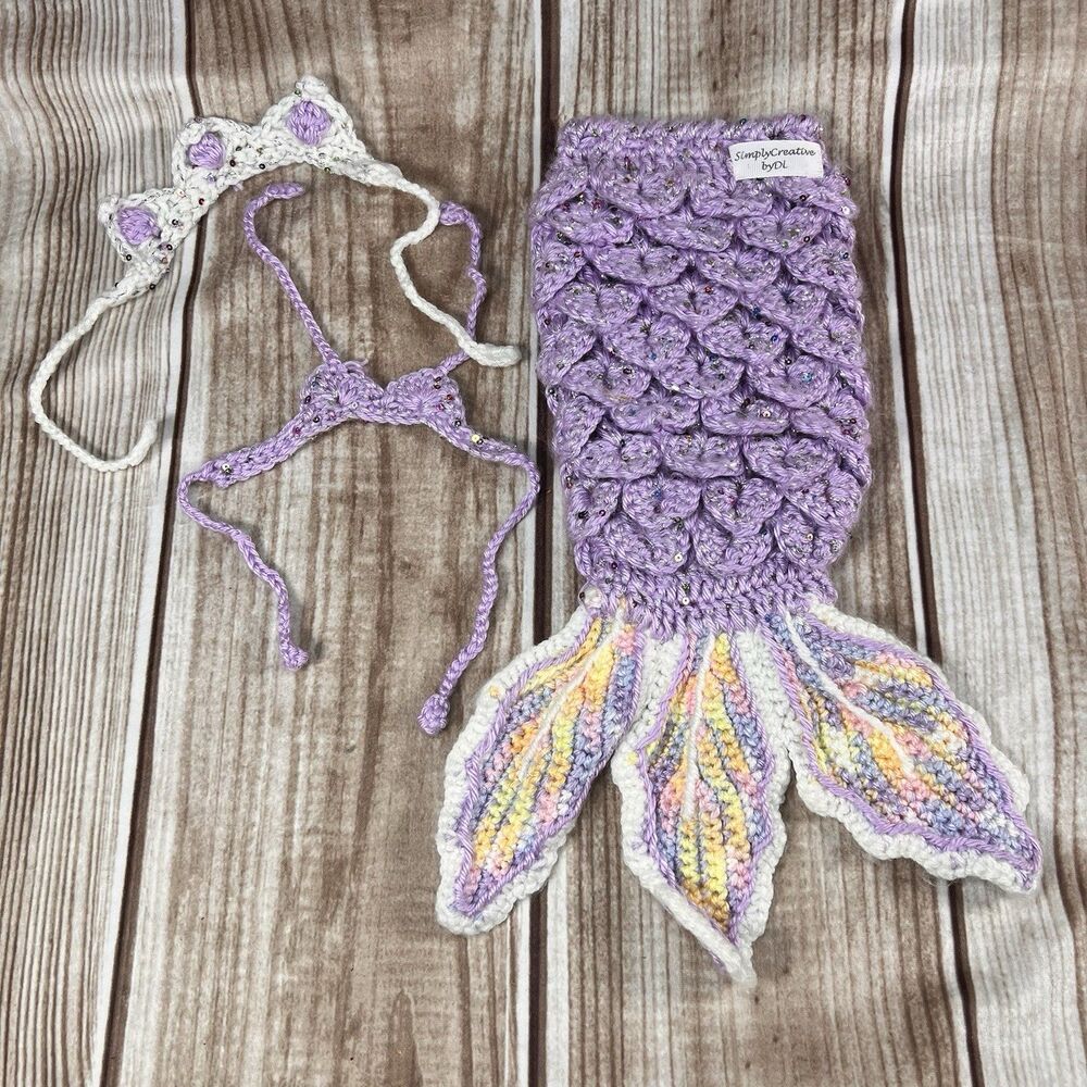 Hand Crochet Doll Mermaid Outfit, Mermaid Tail